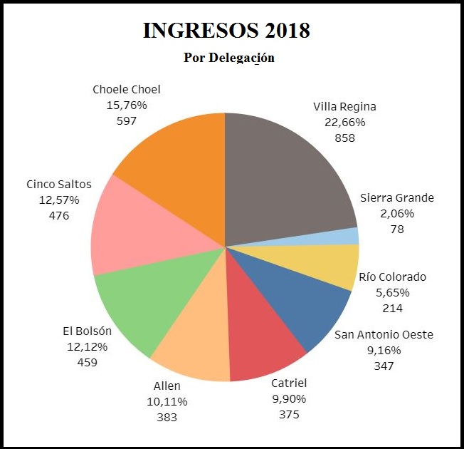 FOTO: INGRESOS 2018 POR DELEGACIÓN